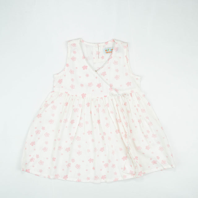 FROCK MOCK NECK pink Flower infant