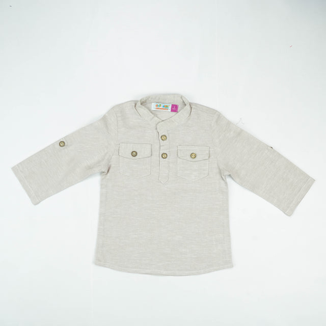 SHIRT KURTA FRONT POCKET BOYS OFF WHITE TOODLER