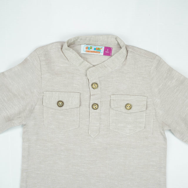 SHIRT KURTA FRONT POCKET BOYS OFF WHITE TOODLER