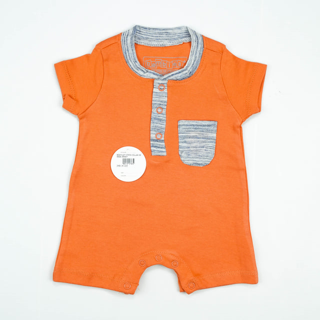 BODYSUIT STIPES COLLAR ORANGE INFANT