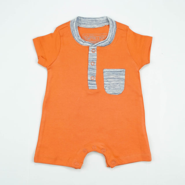 BODYSUIT STIPES COLLAR ORANGE INFANT