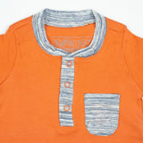 BODYSUIT STIPES COLLAR ORANGE INFANT