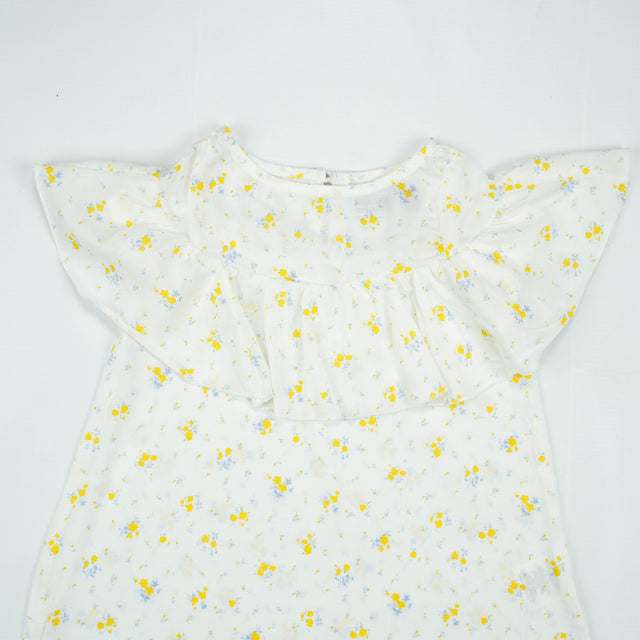 FROCK FRONT FLAIR YELLOW FLWOER TODDELR