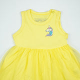 FROCK SLEVELESS WITH NET YELLOW INFANT