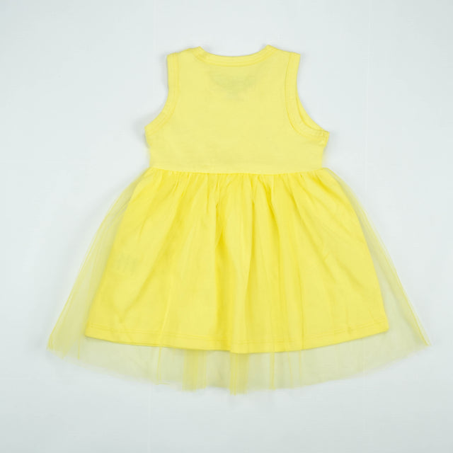 FROCK SLEVELESS WITH NET YELLOW INFANT