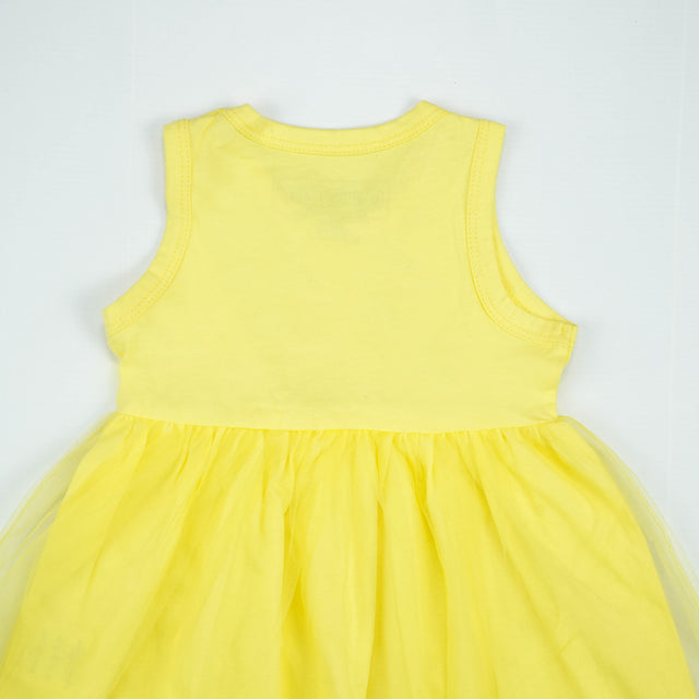 FROCK SLEVELESS WITH NET YELLOW INFANT