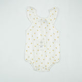 BODYSUIT YOLK SLEEVE WHITE YELLOW FLOWER INFANT