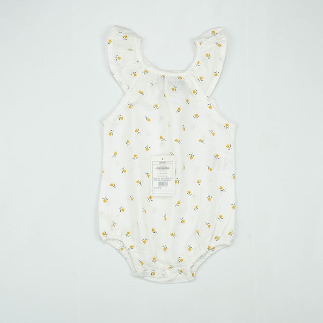 BODYSUIT YOLK SLEEVE WHITE YELLOW FLOWER INFANT