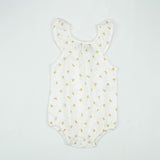 BODYSUIT YOLK SLEEVE WHITE YELLOW FLOWER INFANT