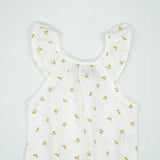 BODYSUIT YOLK SLEEVE WHITE YELLOW FLOWER INFANT