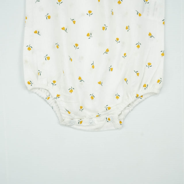 BODYSUIT YOLK SLEEVE WHITE YELLOW FLOWER INFANT