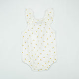 BODYSUIT YOLK SLEEVE WHITE YELLOW FLOWER INFANT