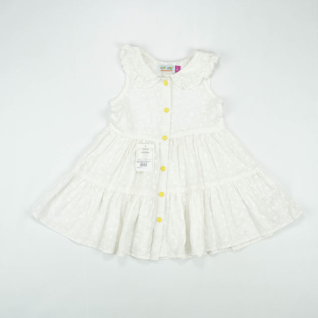 FROCK PETTER PAN COLLAR WHITE FLOWER TODDLER