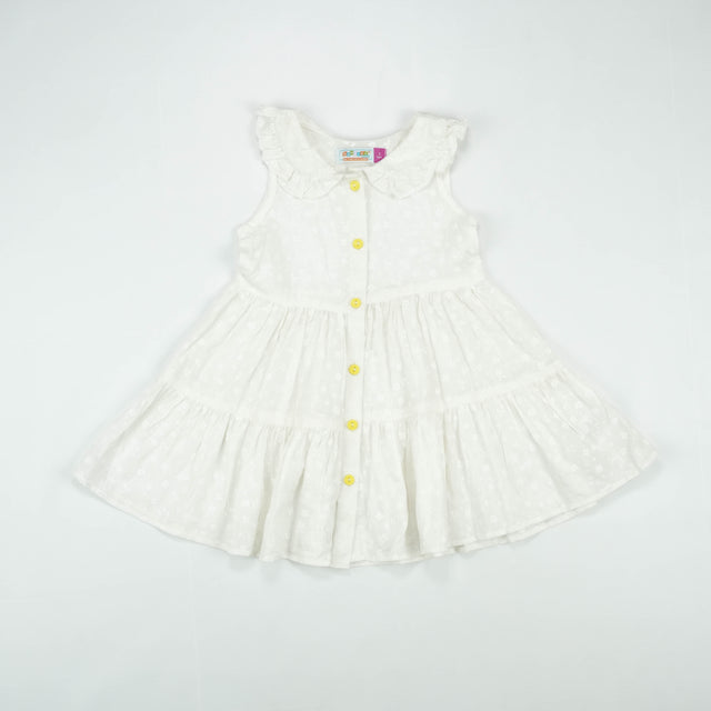 FROCK PETTER PAN COLLAR WHITE FLOWER TODDLER