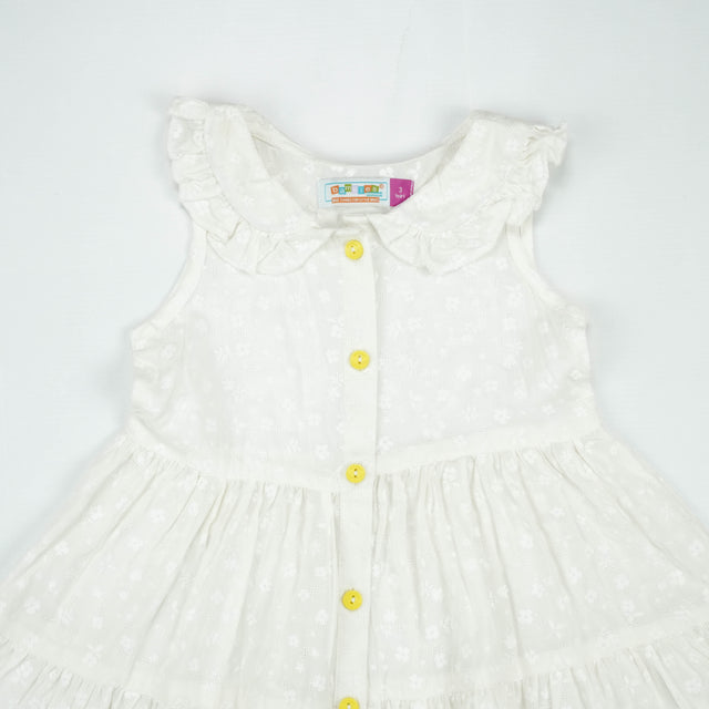 FROCK PETTER PAN COLLAR WHITE FLOWER TODDLER