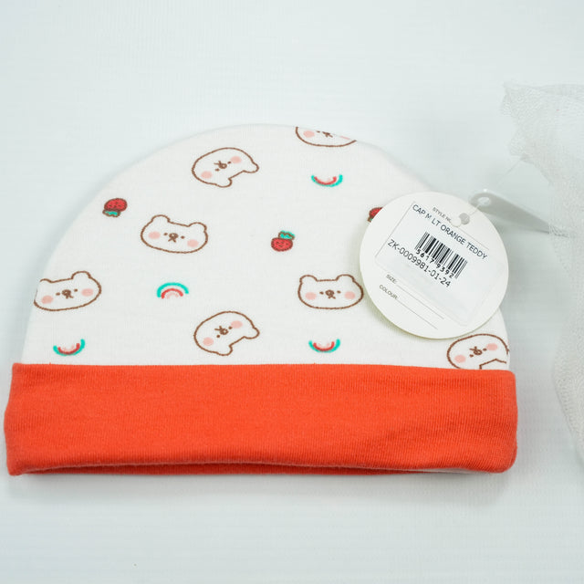 CAP M LT ORANGE TEDDY