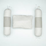 PILLOW SET GREY STRIPES