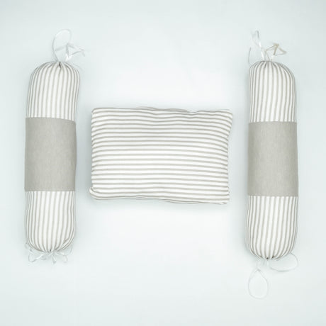 PILLOW SET GREY STRIPES