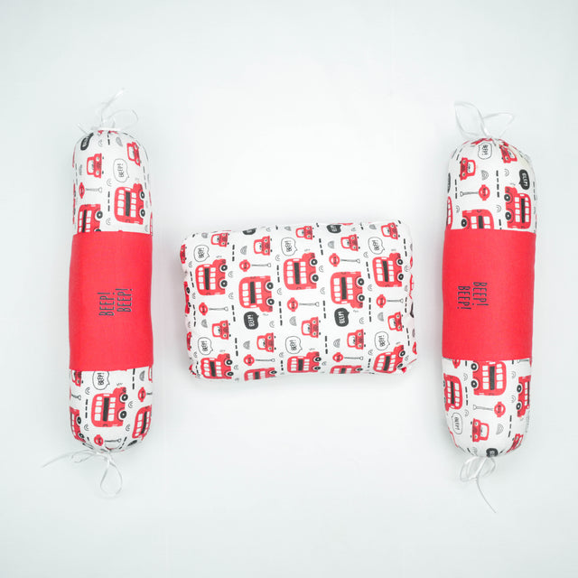 PILLOW SET RED DOUBLE DECKER