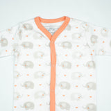 NIGHT SUIT 6-12M PEACH ELEPHANTS