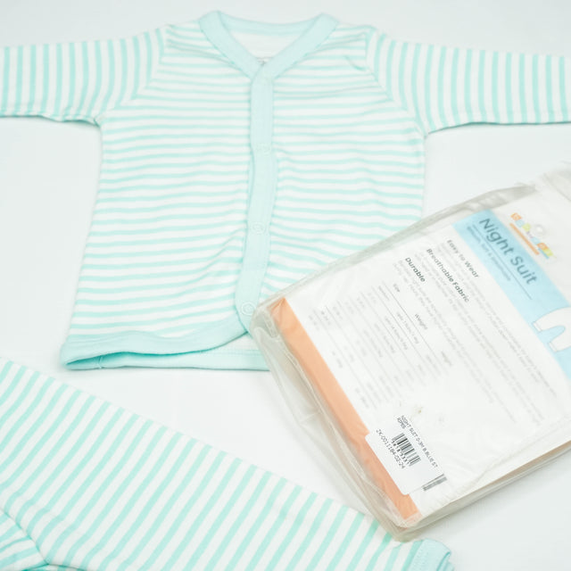 NIGHT SUIT 0-3M B.BLUE STRIPES