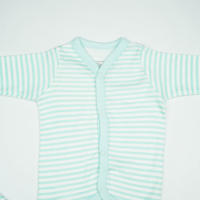 NIGHT SUIT 0-3M B.BLUE STRIPES