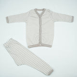 NIGHT SUIT 0-3M GREY STRIPES