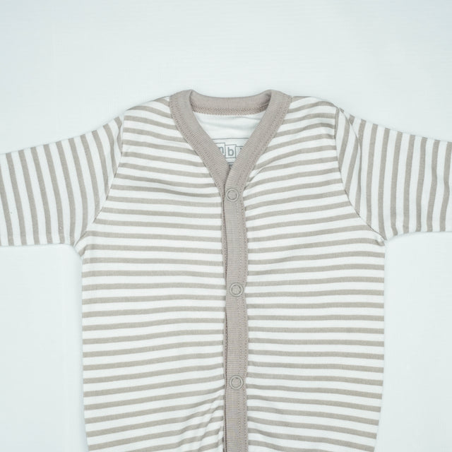 NIGHT SUIT 0-3M GREY STRIPES