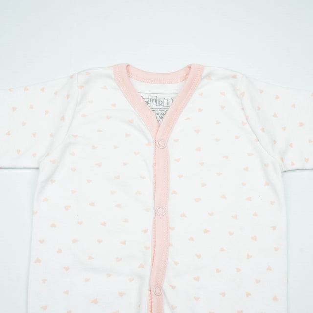 NIGHT SUIT 6-12M PEACH HEART