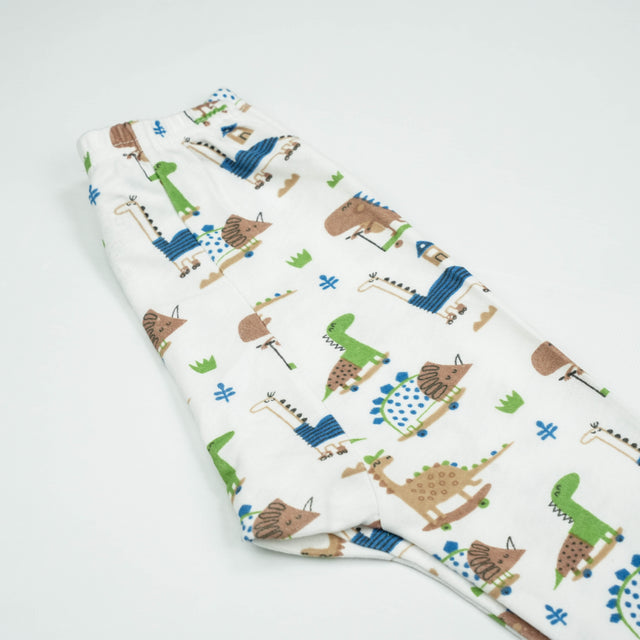 NIGHT SUIT 6-12M D.GREEN DINOS