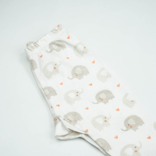 NIGHT SUIT 0-3M PEACH ELEPHANTS
