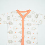 NIGHT SUIT 0-3M PEACH ELEPHANTS