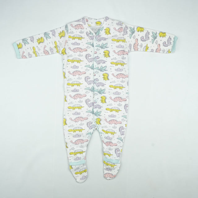 SLEEP SUIT PK3 6-12M B.BLUE DINO WORLD