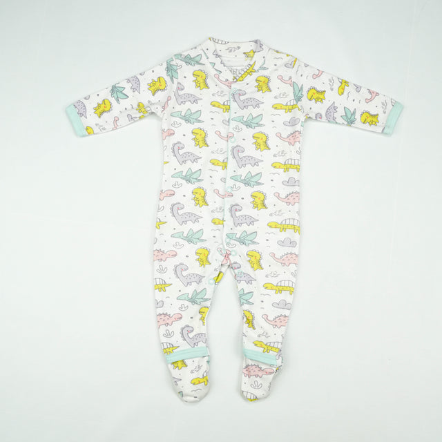 SLEEP SUIT PK3 0-3M B.BLUE DINO WORLD