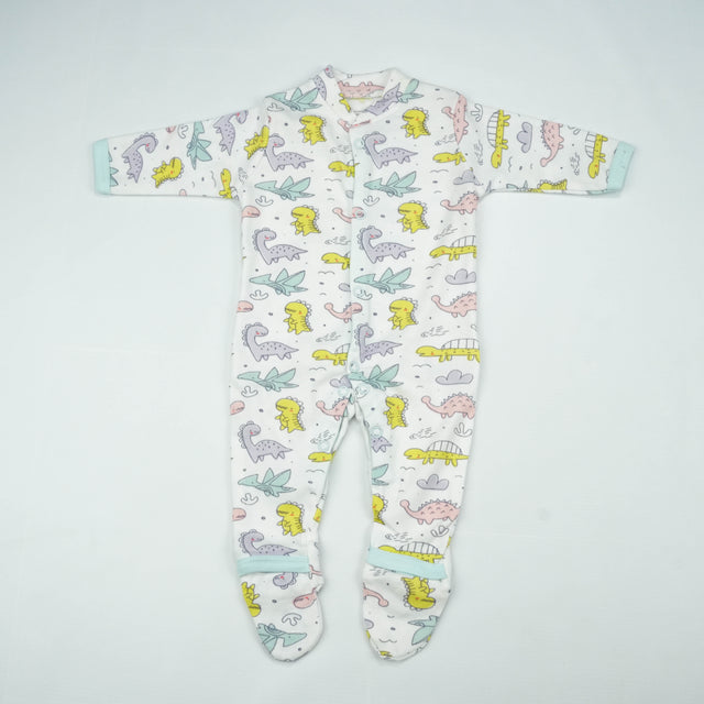 SLEEP SUIT PK3 NB B.BLUE DINO WORLD