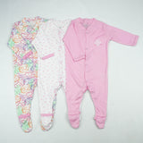 SLEEP SUIT PK3 3-6M B.PINK FLORAL