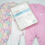 SLEEP SUIT PK3 3-6M B.PINK FLORAL