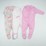 SLEEP SUIT PK3 0-3M B.PINK FLORAL