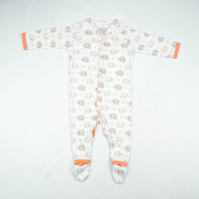 SLEEP SUIT PK3 12-18M PEACH ELEPHANT