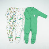 SLEEP SUIT PK3 NB D.GREEN DINO'S