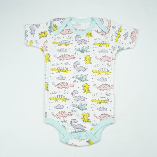 BODY SUIT PK3 6-12M B.BLUE DINO WORLD