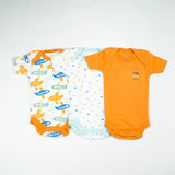BODY SUIT PK3 NB MUSTARD PILOT