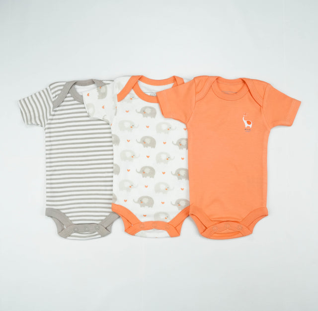 BODY SUIT PK3 NB PEACH ELEPHANT