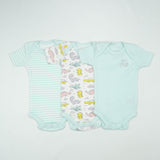 BODY SUIT PK3 0-3M B.BLUE DINO WORLD