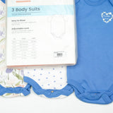 BODY SUIT PK3 0-3M LILAC BLOOMING