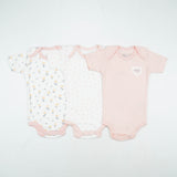 BODY SUIT PK3 6-12M LT PINK BLOSSOM