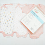 BODY SUIT PK3 6-12M LT PINK BLOSSOM