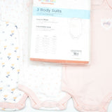 BODY SUIT PK3 12-18M LT PINK BLOSSOM