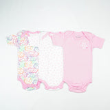 BODY SUIT PK3 6-12M B.PINK FLORAL