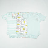 BODY SUIT PK3 NB B.BLUE DINO WORLD